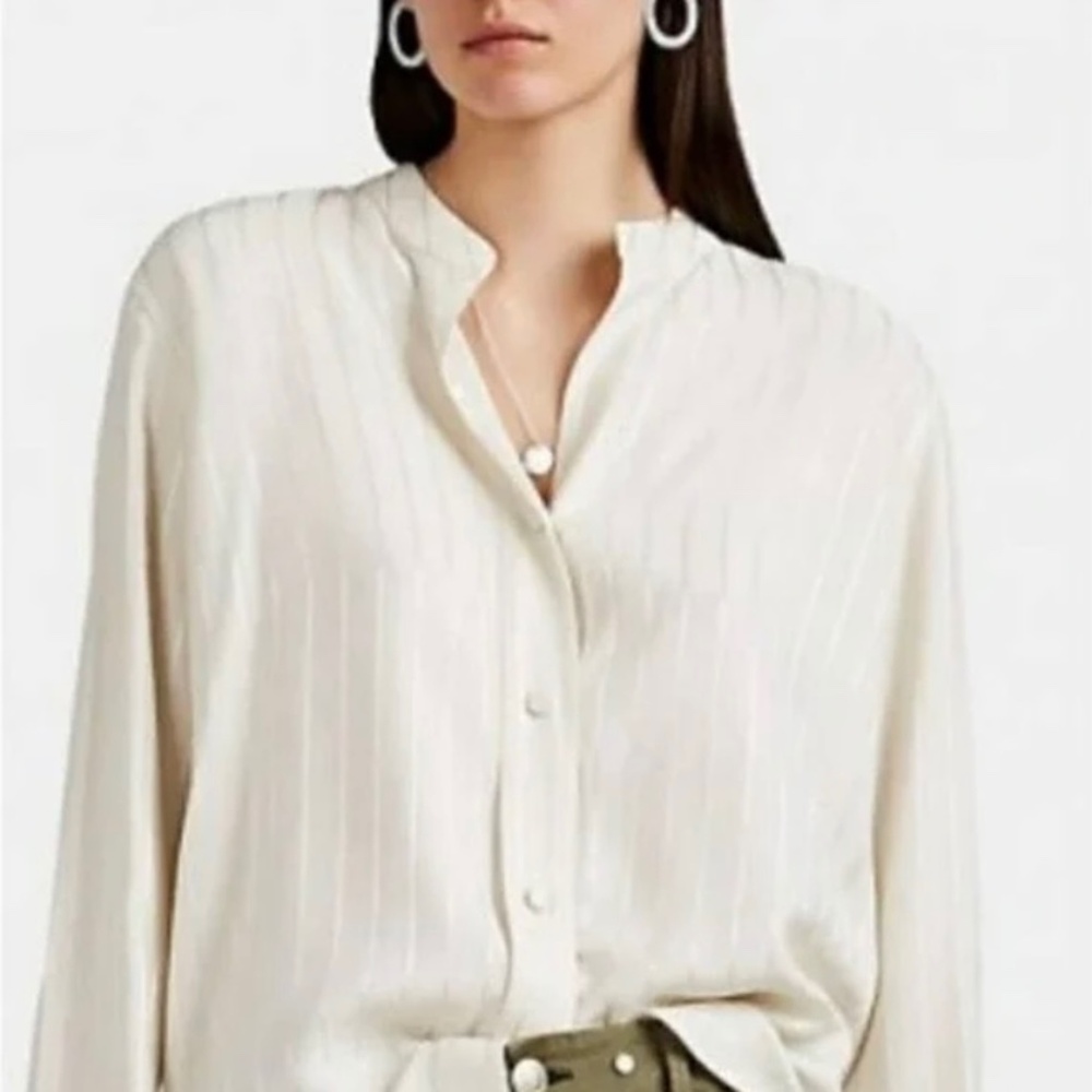 Rag & Bone Adrian Blouse in Striped Turtledove size XS